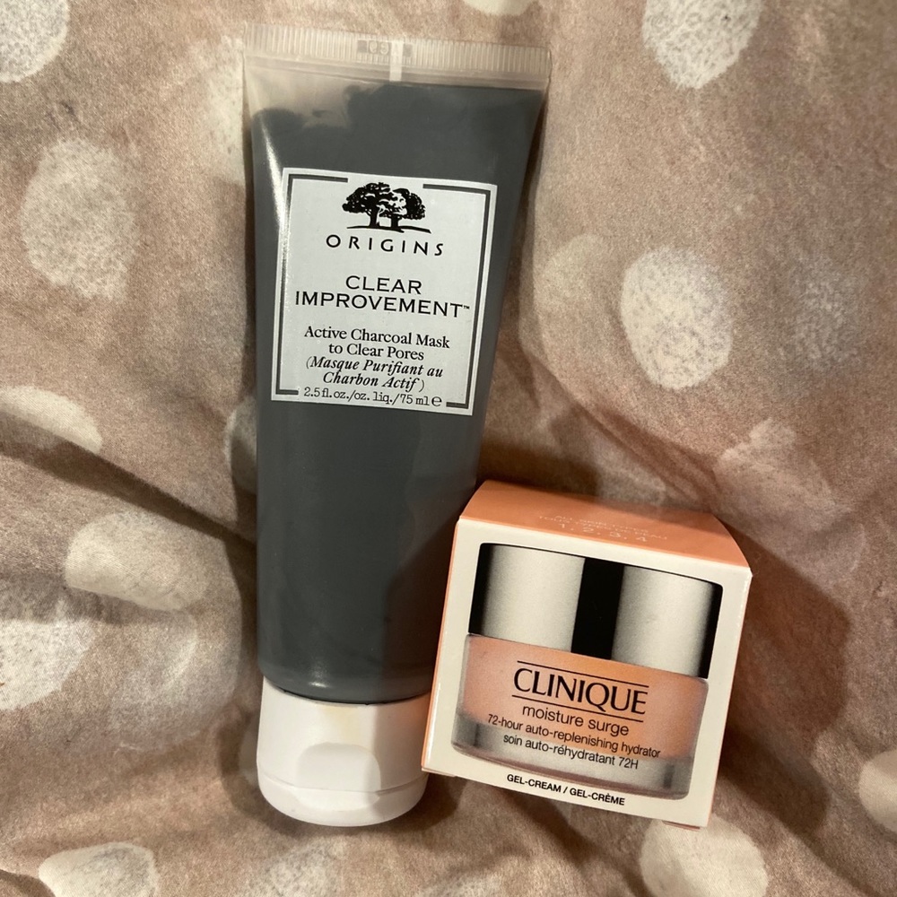 Origins Charcoal Mask/Clinique Moisturizer